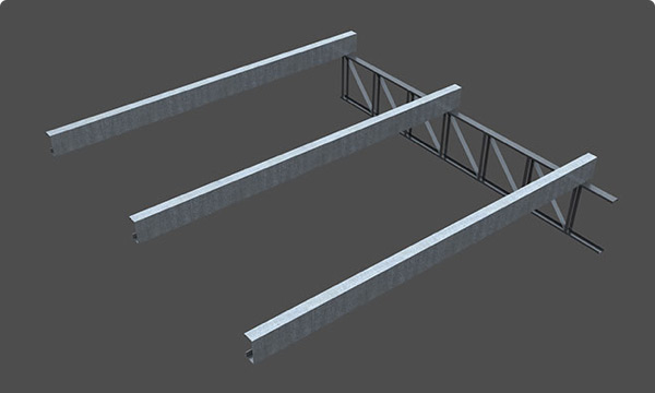 Sobre las correas se prepara un sostén de RED 2x2 ISOLANT. También puede utilizarse alambre galvanizado haciendo un entramado romboidal de 30x30 cm.